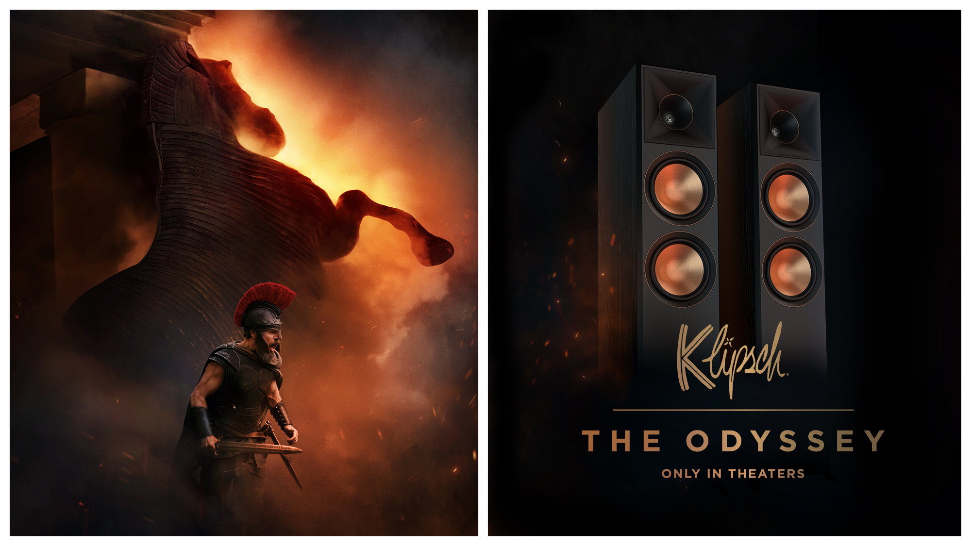 Klipsch Odyssey LP Dsk01 Trojan Horse and Odysseus against firey back then separating line then Klipsch Speakers 2000x1125